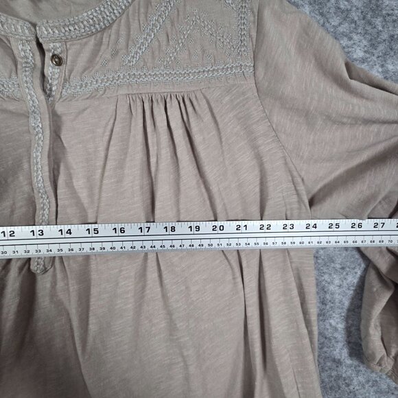 Lucky Brand Women's Long Sleeve Pullover Top Beige Size 2X - Picture 4 of 8